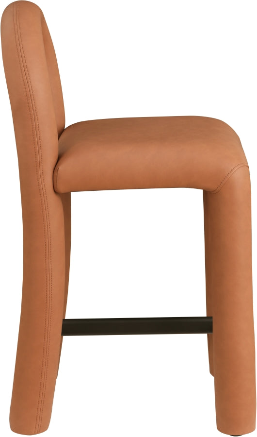 Amari Vegan Leather Upholstered Counter Stool — 11064-C - Cognac - 11064Cognac-C alternate view 3