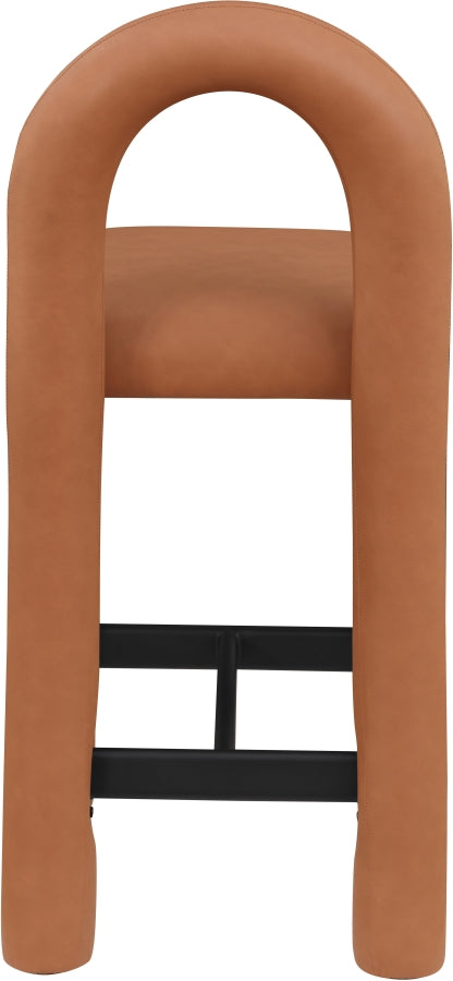 Amari Vegan Leather Upholstered Counter Stool — 11064-C - Cognac - 11064Cognac-C alternate view 4