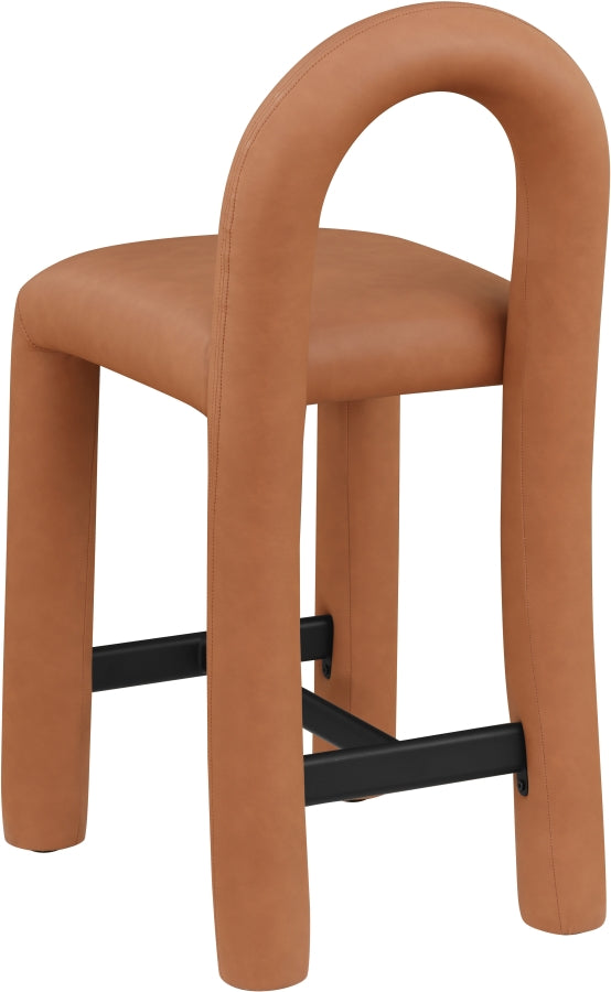 Amari Vegan Leather Upholstered Counter Stool — 11064-C - Cognac - 11064Cognac-C alternate view 5