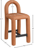 Amari Vegan Leather Upholstered Counter Stool — 11064-C - Cognac - 11064Cognac-C Dim