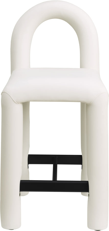 Amari Vegan Leather Upholstered Counter Stool — 11064-C - Cream - 11064Cream-C alternate view 2