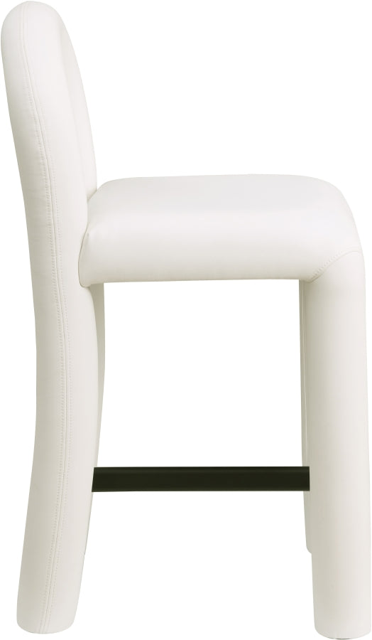 Amari Vegan Leather Upholstered Counter Stool — 11064-C - Cream - 11064Cream-C alternate view 3