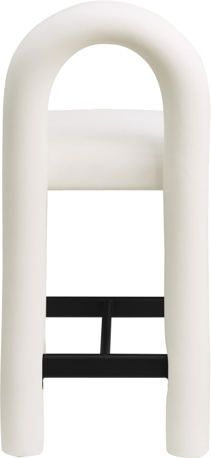 Amari Vegan Leather Upholstered Counter Stool — 11064-C - Cream - 11064Cream-C alternate view 4