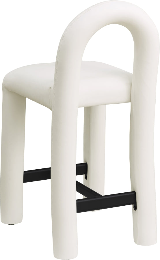 Amari Vegan Leather Upholstered Counter Stool — 11064-C - Cream - 11064Cream-C alternate view 5