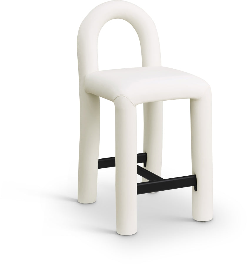 Amari Vegan Leather Upholstered Counter Stool — 11064-C - Cream - 11064Cream-C