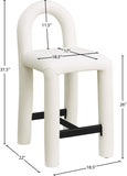 Amari Vegan Leather Upholstered Counter Stool — 11064-C - Cream - 11064Cream-C Dim