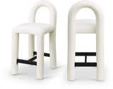 Amari Vegan Leather Upholstered Counter Stool — 11064-C - Cream - 11064Cream-C Double Chair