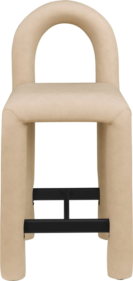 Amari Vegan Leather Upholstered Counter Stool — 11064-C - Tan - 11064Tan-C alternate view 2
