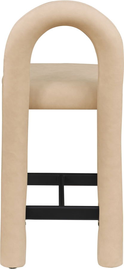 Amari Vegan Leather Upholstered Counter Stool — 11064-C - Tan - 11064Tan-C alternate view 4