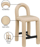 Amari Vegan Leather Upholstered Counter Stool — 11064-C - Tan - 11064Tan-C Infographic