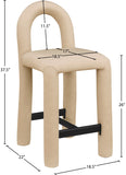 Amari Vegan Leather Upholstered Counter Stool — 11064-C - Tan - 11064Tan-C Dim