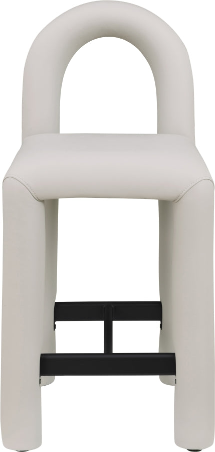 Amari Vegan Leather Upholstered Counter Stool — 11064-C - Taupe - 11064Taupe-C alternate view 2