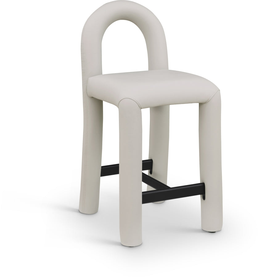 Amari Vegan Leather Upholstered Counter Stool — 11064-C - Taupe - 11064Taupe-C