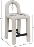 Amari Vegan Leather Upholstered Counter Stool — 11064-C - Taupe - 11064Taupe-C Dim