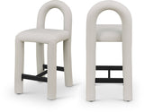Amari Vegan Leather Upholstered Counter Stool — 11064-C - Taupe - 11064Taupe-C Double Chair