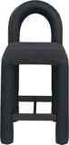 Amari Vegan Leather and Boucle Fabric Upholstered Counter Stool — 11066-C - Black - 11066Black-C alternate view 2