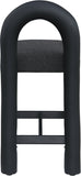Amari Vegan Leather and Boucle Fabric Upholstered Counter Stool — 11066-C - Black - 11066Black-C alternate view 4