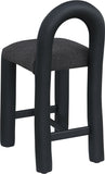 Amari Vegan Leather and Boucle Fabric Upholstered Counter Stool — 11066-C - Black - 11066Black-C alternate view 5
