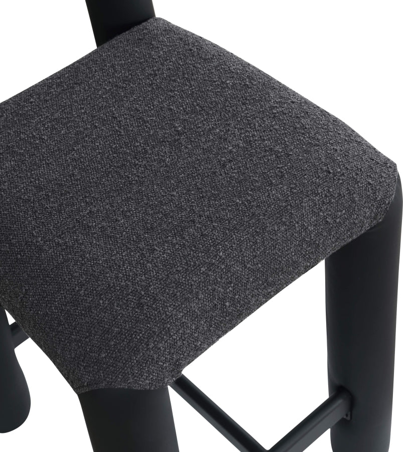 Amari Vegan Leather and Boucle Fabric Upholstered Counter Stool — 11066-C - Black - 11066Black-C alternate view 6