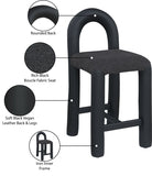 Amari Vegan Leather and Boucle Fabric Upholstered Counter Stool — 11066-C - Black - 11066Black-C Infographic