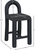 Amari Vegan Leather and Boucle Fabric Upholstered Counter Stool — 11066-C - Black - 11066Black-C Dim