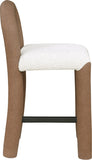 Amari Vegan Leather and Boucle Fabric Upholstered Counter Stool — 11066-C - Brown - 11066Brown-C alternate view 3