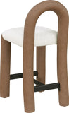 Amari Vegan Leather and Boucle Fabric Upholstered Counter Stool — 11066-C - Brown - 11066Brown-C alternate view 5