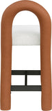 Amari Vegan Leather and Boucle Fabric Upholstered Counter Stool — 11066-C - Cognac - 11066Cognac-C alternate view 4