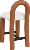 Amari Vegan Leather and Boucle Fabric Upholstered Counter Stool — 11066-C - Cognac - 11066Cognac-C alternate view 5