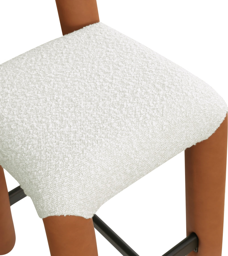 Amari Vegan Leather and Boucle Fabric Upholstered Counter Stool — 11066-C - Cognac - 11066Cognac-C alternate view 6