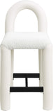 Amari Vegan Leather and Boucle Fabric Upholstered Counter Stool — 11066-C - Cream - 11066Cream-C alternate view 2