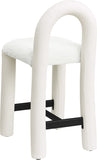Amari Vegan Leather and Boucle Fabric Upholstered Counter Stool — 11066-C - Cream - 11066Cream-C alternate view 5