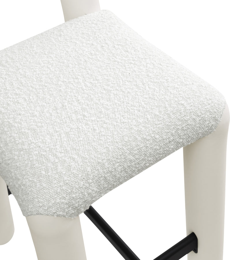 Amari Vegan Leather and Boucle Fabric Upholstered Counter Stool — 11066-C - Cream - 11066Cream-C alternate view 6