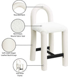Amari Vegan Leather and Boucle Fabric Upholstered Counter Stool — 11066-C - Cream - 11066Cream-C Infographic