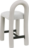 Amari Vegan Leather and Boucle Fabric Upholstered Counter Stool — 11066-C - Taupe - 11066Taupe-C alternate view 5