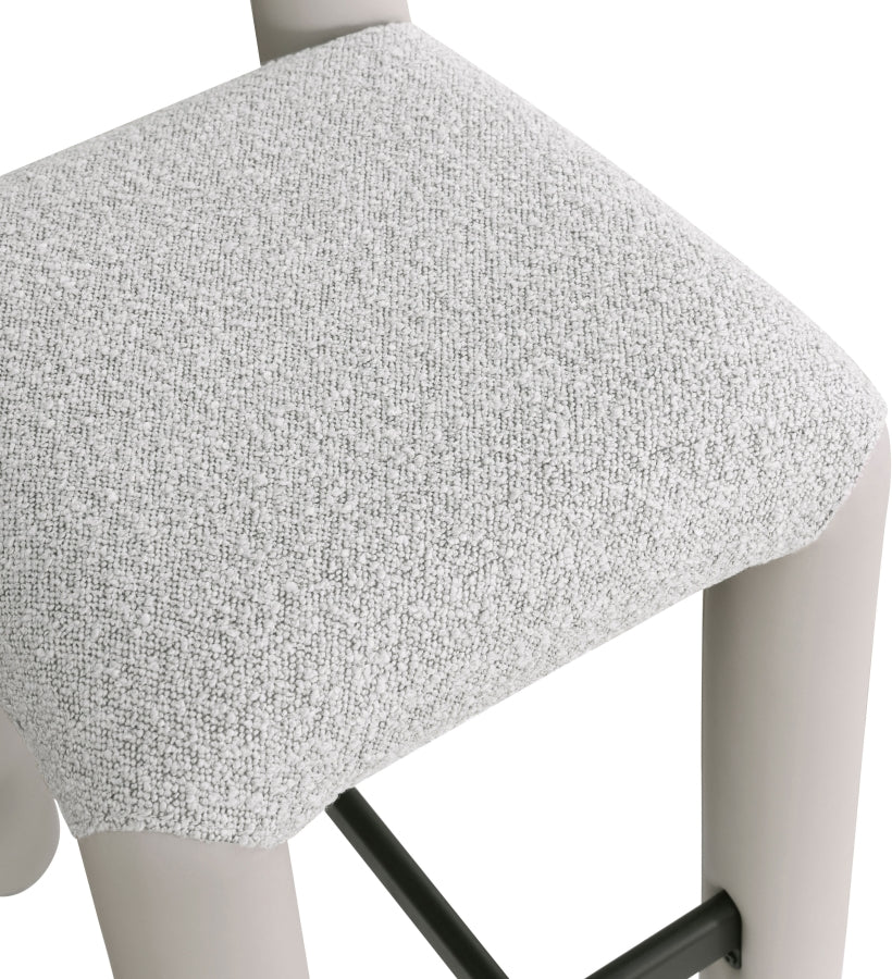 Amari Vegan Leather and Boucle Fabric Upholstered Counter Stool — 11066-C - Taupe - 11066Taupe-C alternate view 6