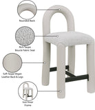 Amari Vegan Leather and Boucle Fabric Upholstered Counter Stool — 11066-C - Taupe - 11066Taupe-C Infographic