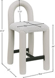 Amari Vegan Leather and Boucle Fabric Upholstered Counter Stool — 11066-C - Taupe - 11066Taupe-C Dim