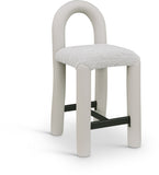 Amari Vegan Leather and Boucle Fabric Upholstered Counter Stool — 11066-C - Taupe - 11066Taupe-C