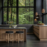 Monette Velvet Upholstered Counter Stool — 976-C - Black - 976Black-C alternate view 1