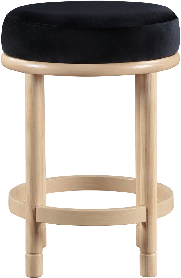 Monette Velvet Upholstered Counter Stool — 976-C - Black - 976Black-C alternate view 2