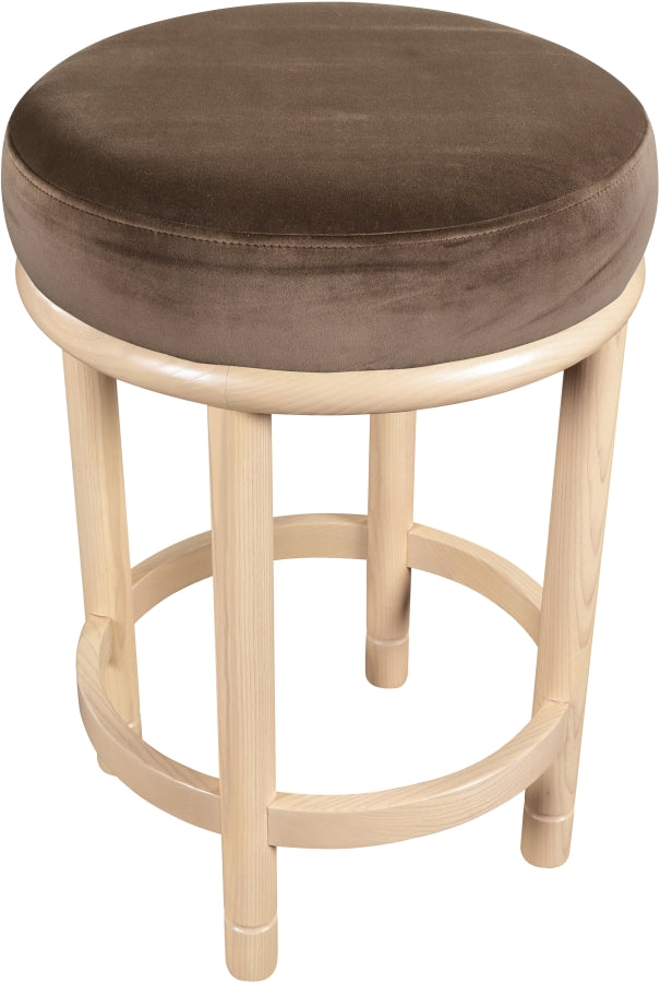 Monette Velvet Upholstered Counter Stool — 976-C - Brown - 976Brown-C alternate view 4
