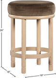 Monette Velvet Upholstered Counter Stool — 976-C - Brown - 976Brown-C Dim