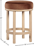 Monette Velvet Upholstered Counter Stool — 976-C - Cognac - 976Cognac-C Dim