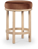 Monette Velvet Upholstered Counter Stool — 976-C - Cognac - 976Cognac-C