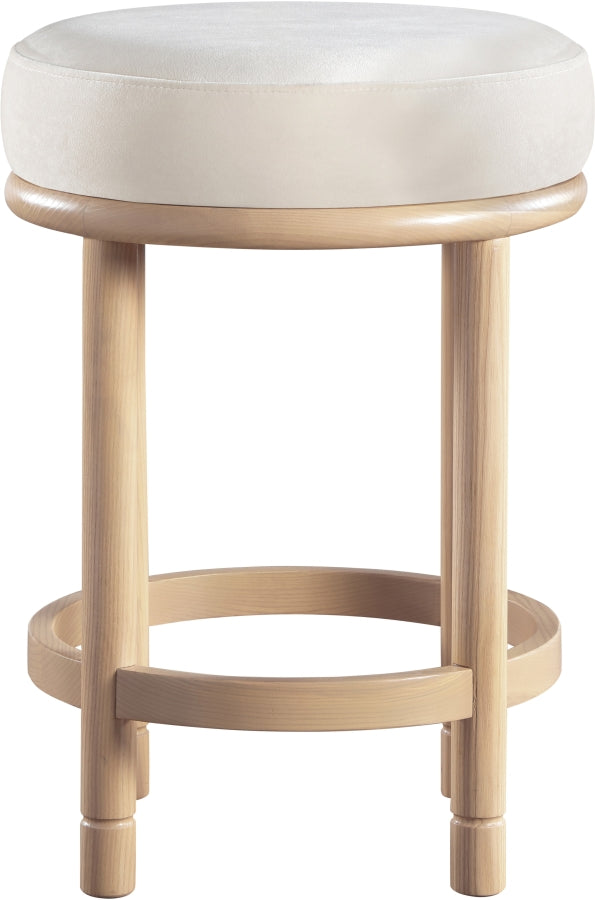 Monette Velvet Upholstered Counter Stool — 976-C - Cream - 976Cream-C alternate view 2