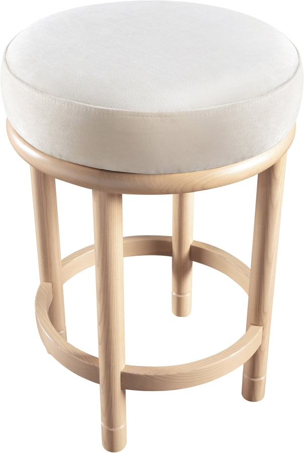 Monette Velvet Upholstered Counter Stool — 976-C - Cream - 976Cream-C alternate view 4