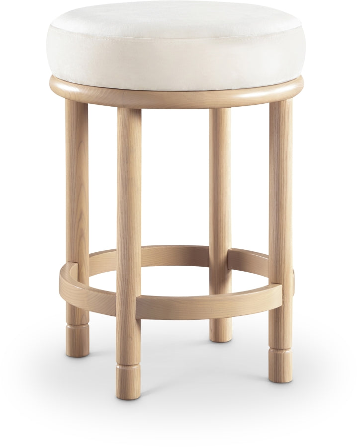 Monette Velvet Upholstered Counter Stool — 976-C - Cream - 976Cream-C