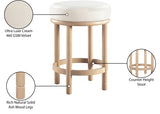 Monette Velvet Upholstered Counter Stool — 976-C - Cream - 976Cream-C Infographic