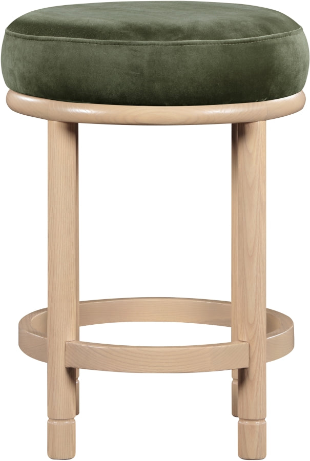 Monette Velvet Upholstered Counter Stool — 976-C - Green - 976Green-C alternate view 2